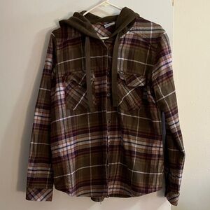 Plaid Hooded Sweatshirt for Women